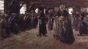 Max Liebermann The Flax Spinners oil painting on canvas